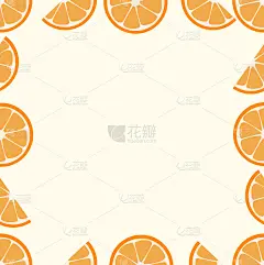 橙子水果矢量无缝模式