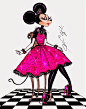 #Hayden Williams Fashion Illustrations #The Minnie Mouse collection by Hayden Williams: 'Breakfast At Minnie's'