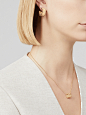 Perlée四叶幸运图案吊坠, 黄K金, 钻石:  16 宝石,  0.19 克拉, Worn Alternative, Jewelry Pendent