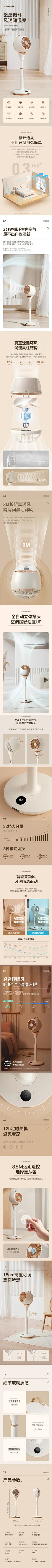 天猫详情页专采：斗禾空气循环扇立式电风扇落地家用静音风扇电扇夏天台式摇头变频-tmall.com天猫