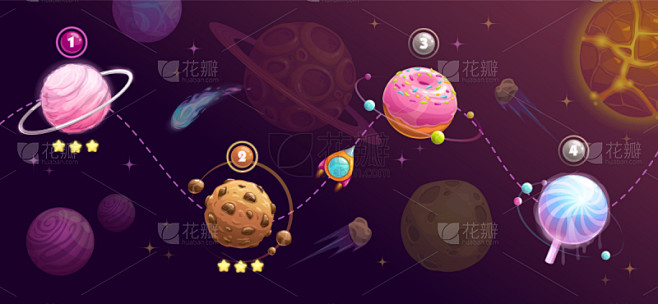 食品,行星,概念,太空,旅途,火箭,格子...