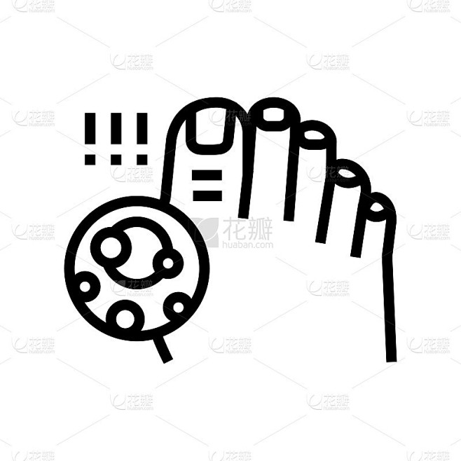 尿酸晶体痛风线图标矢量插图