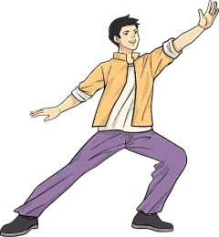 复古彩色大字报人物-跳舞男