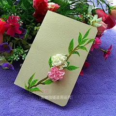 艳遇原创手工立体桃花玫瑰卡片高档珠光复古风对折贺卡送女友闺蜜-淘宝网
