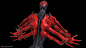 Idle Hands... (Red Test), Mauricio Ruiz Design : Earlier Red skin tones as I first started putting together a color palette for the creature. (Final Design Turntables at the bottom of the post.)

. I wanted to explore a creature with many arms and legs, b