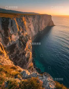 水天一线悬崖峭壁山海壁纸高清模板免费下载-趣麦麦图
