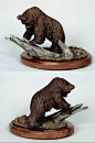 艺术雕塑，手工木雕，熊