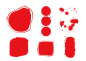 红色中国风异形印章 png元素