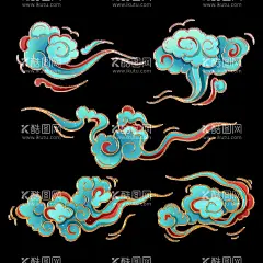 国潮   祥云    敦煌    - 源文件下载【酷图网】国潮,祥云,敦煌,图案,插画,元素