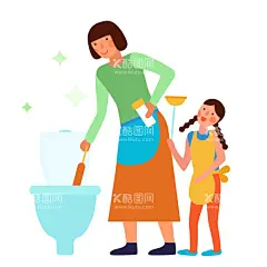 做家务插图  - 源文件下载【酷图网】做家务插图,刷马桶,手绘,手绘人物,做家务,亲子,扁平风,扁平化人物,矢量人物,卡通人物,人物,场景人物,扁平插画,人物插画素材,扁平化场景,AI,插画,矢量,卡通