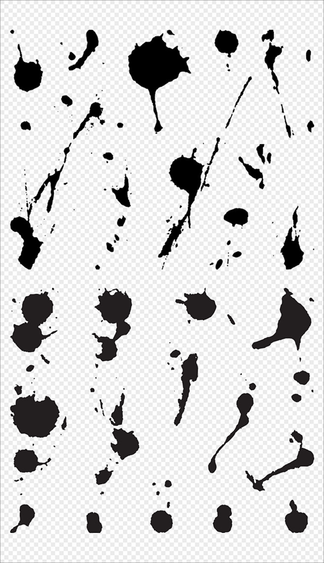 各种墨迹墨滴笔触png免抠素材大全