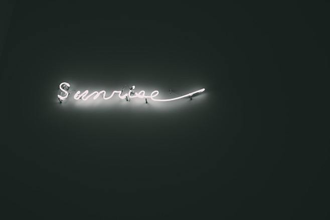 Neon “sunrise” sign ...