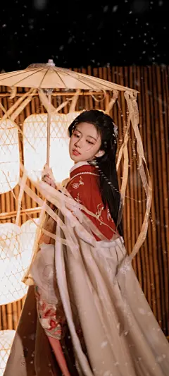 汉服美女 伞 全屏手机壁纸