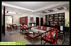 手机壁纸古典风格中式中户型客厅效果图沙发