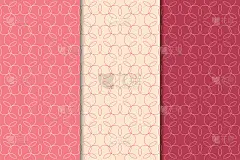 樱桃红几何图案。无缝模式集