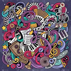 乱画,矢量,绘画插图,音乐,举起手,式样,传媒,贺卡,流行音乐