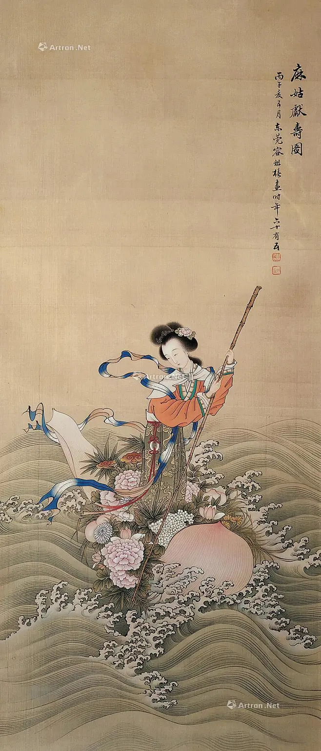 【仕女 立轴 设色绢本】拍卖品_图片_价格_鉴赏_绘画_雅昌艺术品拍卖网-花瓣网