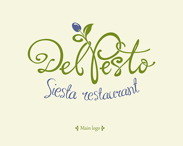 Del Pesto餐厅插画风格品牌VI设...