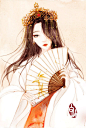 【插画师白岫古风少女手绘作品】
一张张美如壁纸的古风少女仿佛小说里的神仙美人，美得让人过目不忘。