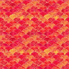 鱼鳞波浪日式无缝图案