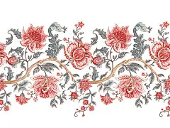 图源免费EPS |无缝边框与装饰巴洛克花朵