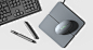 CLEAN UP / Wireless mouse : 'CLEAN UP consists of a mouse pad and a wireless mouse.The mouse pad functions as both a pad and a wireless charger.When the mouse pad that made up of the two parts is folded up, the mouse is charged.The act of folding up a mou