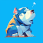 dennicoleridge_wow_sticker_funny_dogblue_in_the_style_of_grainy_4858ce18-a463-4bfb-9d99-500471f3da34