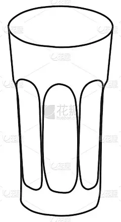 时尚的手绘涂鸦卡通风格柯林斯海博尔冷却器玻璃杯长喝鸡尾酒矢量插图。用于卡片，请柬，海报，酒吧菜单或酒