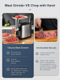 Amazon.com: 电动绞肉机,重型绞肉机,香肠填充机,食品研磨机,带香肠和Kubbe套件,3个研磨盘,不锈钢 : 家居厨房用品