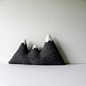 the Sisters   grey wool mountain range pillow #家居##装饰#