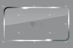 银框架。一个闪亮的正方形的矢量插图。金属边框。长方形制成的细铬线。股票的形象。每股收益10。