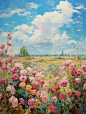 油画风景｜浪漫的玫瑰花园 - 小红书