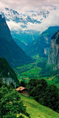 nterlaken, Switzerland in the Bernese Alps •