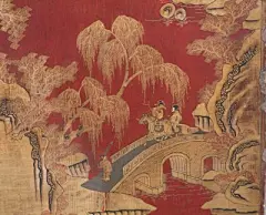 红漆描金山水图书格 - 故宫博物院