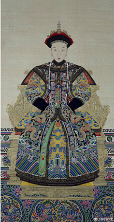 清朝画像后妃朝服系