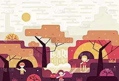 澳大利亚的村庄与土著-矢量卡通插图在平坦的阶梯