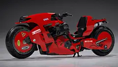 kaneda's bike from sci-fi movie akira comes to life with ryan hong's contemporary redesign