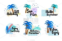 夏天,举起手,动画片,贺卡,舞台,请柬,愉悦,绘制,问候