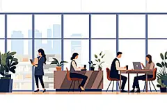社交软件企业文化通讯扁平风插画