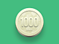 Coin coin green pale gold