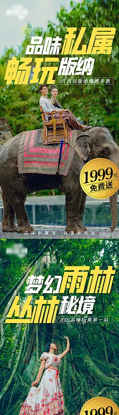 【源文件下载】 海报 旅游 西双版纳 大象 雨林 系列 390357