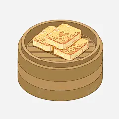 手绘蒸笼糕点 页面网页 平面电商 创意素材