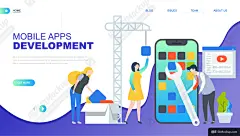 多用途web开发APP应用程序海报banner着陆页设计模板01 - 