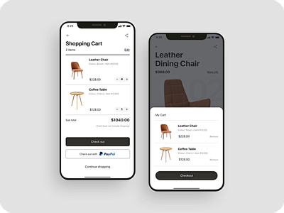 Shopping cart app UI...
