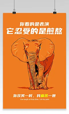 你看的是表演它们忍受的是煎熬拒绝动物表演公益海报