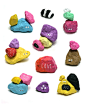 Happy stones : Happy stones are colorful natural totems, spreading the idea of fun, love, happiness, and bringing luck to their owner.