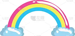 云,彩虹,波普风,华丽的,云景,天气,现代,春天,光谱色,弯曲
