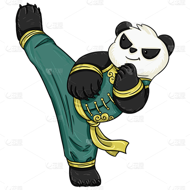 中国风-武术拟人动物元素贴纸8