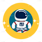 手绘-扁平可爱星球贴纸SVG-宇航员