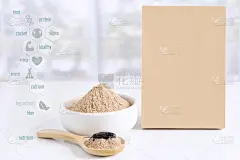 蟋蟀粉昆虫为食用食品，由烹煮昆虫肉制成，带有象征媒介图标和包装纸袋上的白色背景，是良好的蛋白质食用来